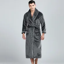 Осенне-зимний мужской Халат длинный фланелевый женский халат Коралл, овечья шерсть, халат для ванной Мужчины женское банное полотенце на липучке Mujer ночные рубашки пижамы