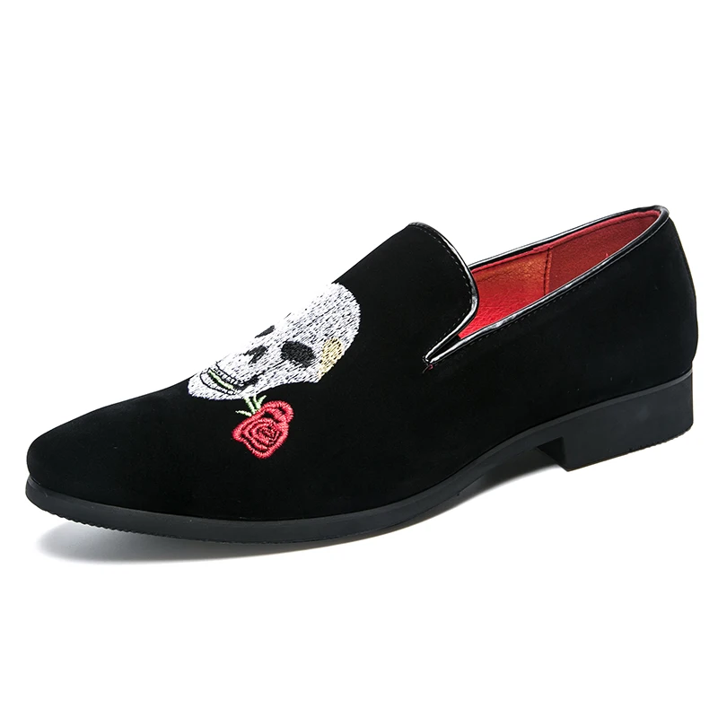 

mens large size breathable casual cow suede leather summer shoes printed shose slip on lazy shoe pointed toe loafer zapatos man