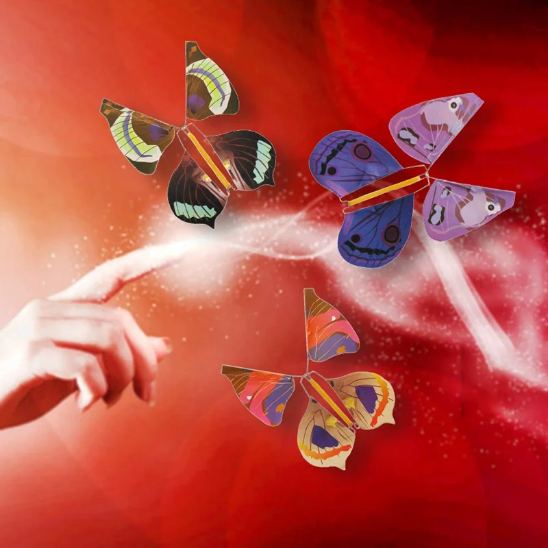 Случайно Волшебная Летающая бабочка рука трансформация муха бабочка Волшебные реквизиты Смешные сюрприз шалость шутка мистический трюк игрушки