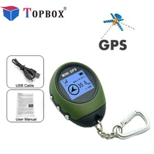 Topbox Mini GPS Tracker Locator Finder Navigation Receiver Handheld USB Rechargeable with Electronic Compass for Outdoor Travel