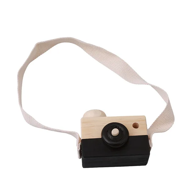 Мини-камера деревянная камера детские игрушки безопасные натуральные Игрушки для маленьких детей модные развивающие игрушки подарки на день рождения и Рождество для детей - Цвет: Черный