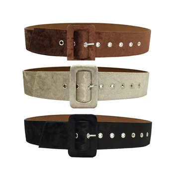 

15PCS/LOT SINGYOU Women Decorative Belt for Dress Pin Buckle Velvet Party Belt Black Flannel Women Wide Belt