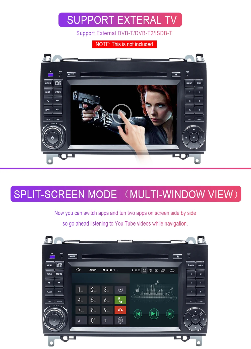 Sale AutoRadio 2 Din Android 9.0 Car Multimedia Player For Mercedes Sprinter Benz B200 Viano Vito W639 W169 W245 W209 GPS Navigation 16