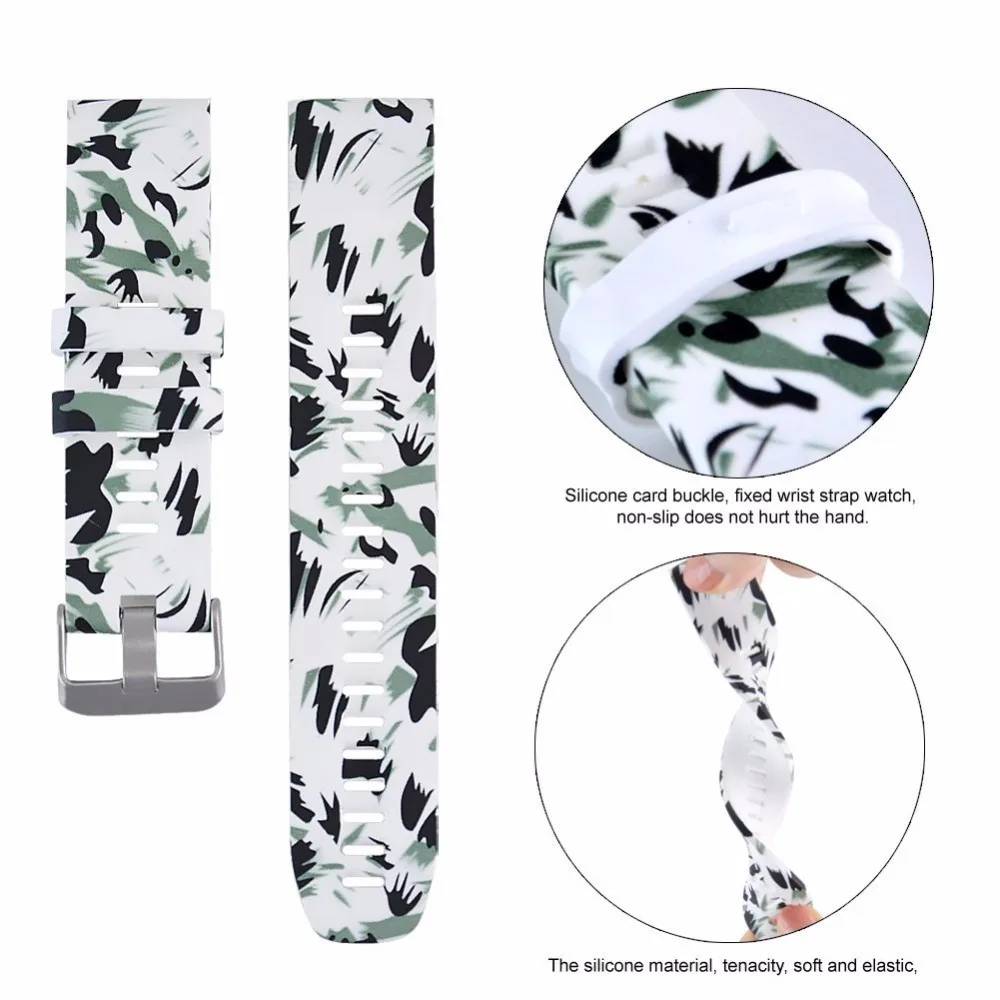 Fácil ajuste 22mm largura silicone impresso pulseira