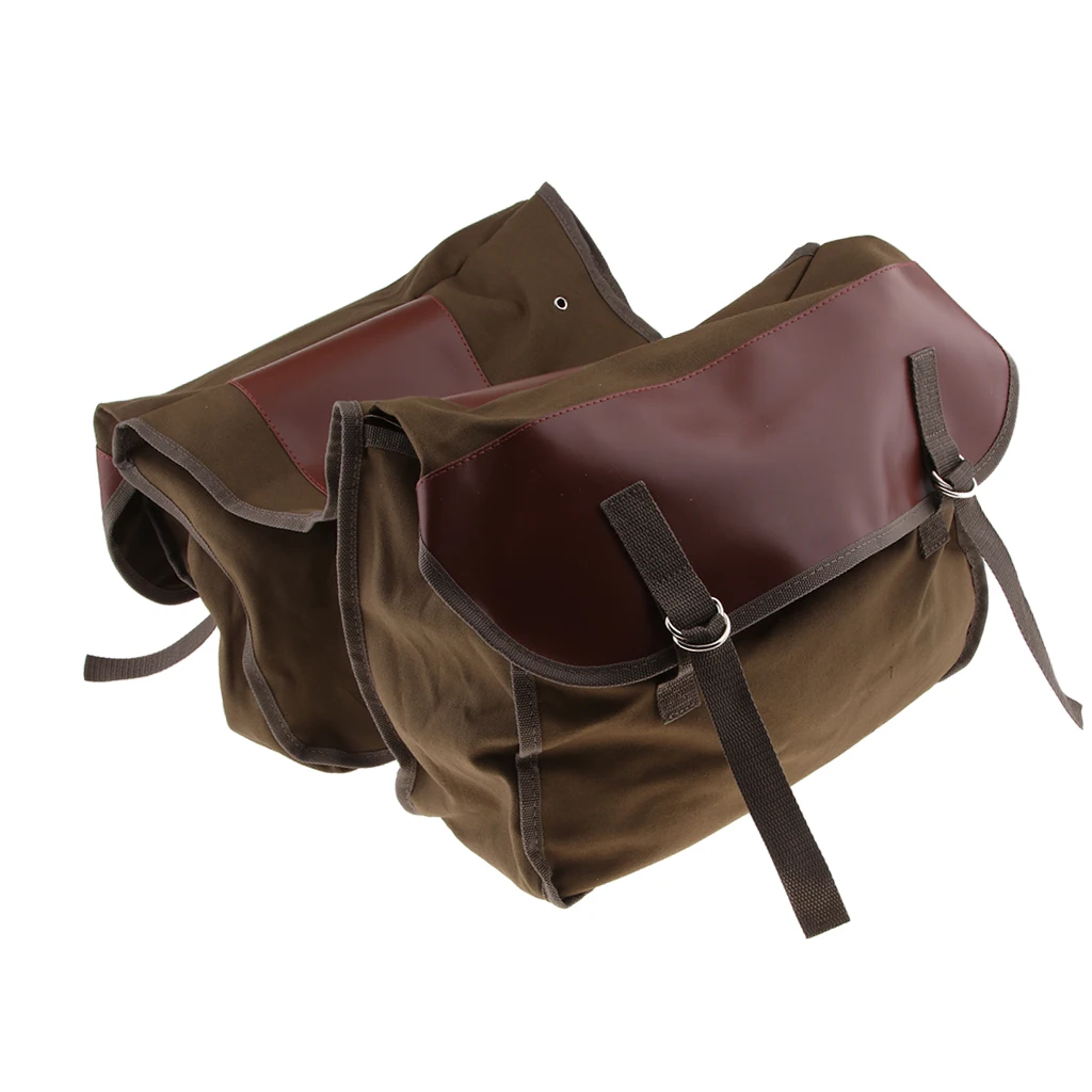 Multifunctional Canvas Motorcycle Saddle Bag Mountain/Road Bike Bicycle Side Storage Pouch  Bicycle Rear Seat Carrier Bags