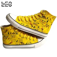 Chine Marque Chaussures de Bande Dessinée Caractère Pikachu Anime Pokemon Peint À La Main Chaussures Garçon Fille Enfants Enfants Anime Graffiti Chaussures Chaussures