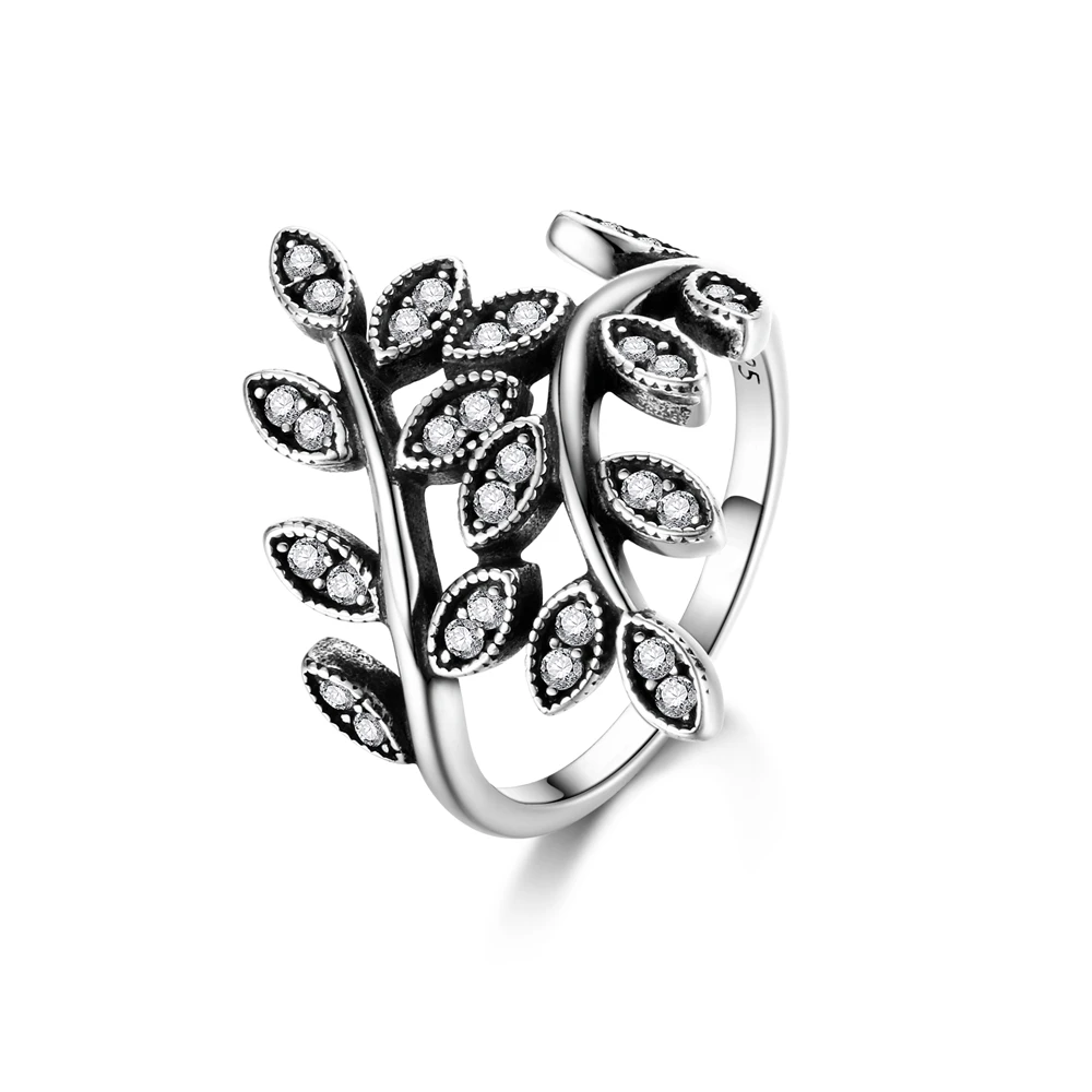 

Nasia 925 Sterling Silver Ring Sparkling Leaf Silver Ring With Cubic Zirconia for Women Finger Ring Original Jewelry Wedding