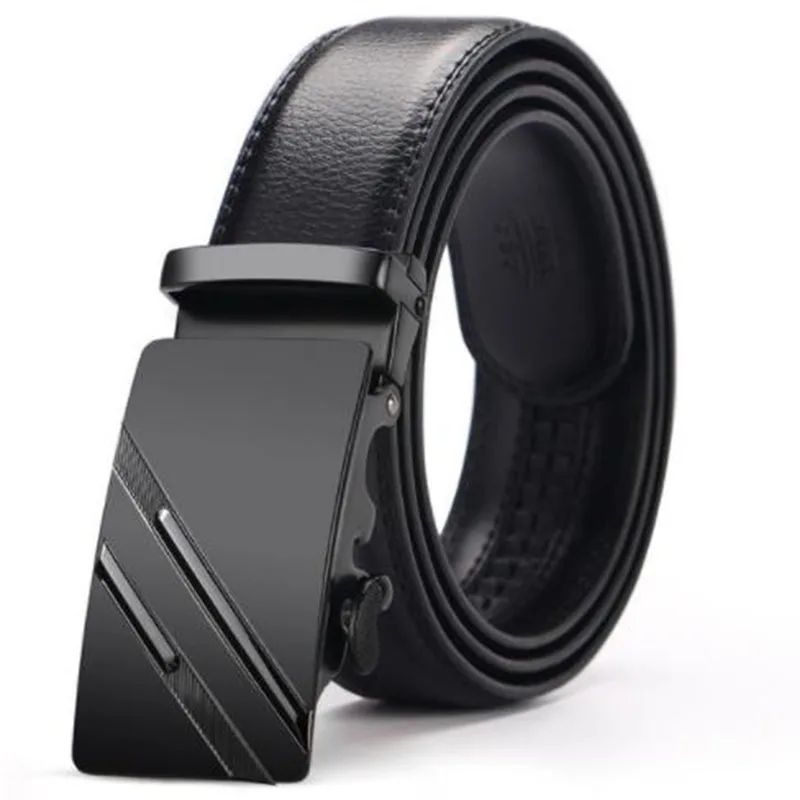 

Men Leather belt male genuine leather belt Black Automatic Buckle Fashion Designer High Quality luxury Mens belts Business Style