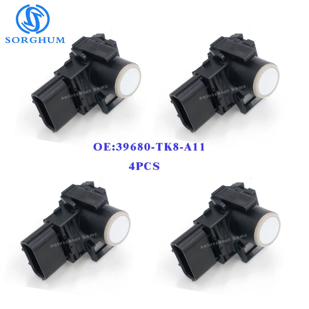 

4pcs 39680-TK8-A11 New PDC Parking Sensor Backup Aid Reverse Fits For Honda 188300-7690 White