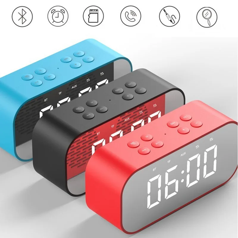 CLAITE BT501 светодиодный bluetooth 5 0 Динамик будильник Зеркало Экран сабвуфер 2000 mah Handfree