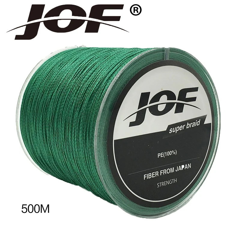 JOF Brand 500M PE Braided Fishing Line 4 stands 4LB-150LB Multifilament Fishing Line free shipping