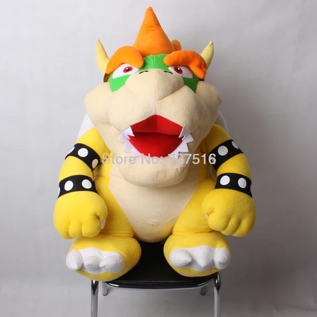 Cute Stuffed Animal 2Pcs Super Mario Bros Plush Toy Bowser Koopa /& Bowser Jr