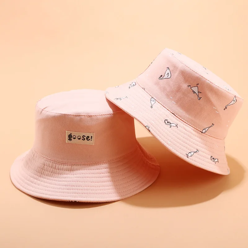 Хлопок, двухсторонняя шляпа с принтом, шляпа рыбака, шапка для путешествий, шляпа от солнца для мужчин и женщин 39 - Цвет: Pink