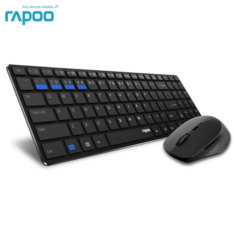 Rapoo многомодовая Бесшумная беспроводная клавиатура мышь комбинации Bluetooth 3 0/4 0 RF 2
