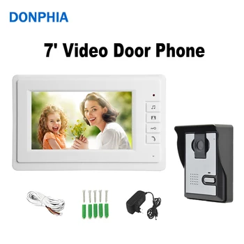 

Video Doorbell 7" Color LCD Screen Two-way Talk Hands-free Door Phone 1 Camera 1 Monitor Intercom Kit Waterproof IR Night Vision
