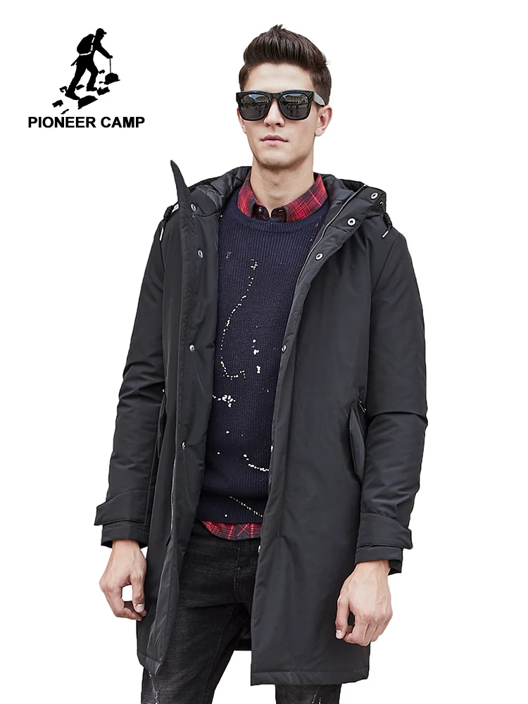 Prezzo Pioneer Campo lungo caldo del Rivestimento di inverno degli uomini di marca impermeabile abbigliamento maschile del cotone di autunno del cappotto di qualità nero giù Parka degli uomini di 611801
