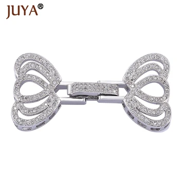 

Luxury Cubic Zirconia Rhinestone Fold Over Clasp DIY Pearls Bracelet Necklace Jewelry Clasps Accessories Findings Components