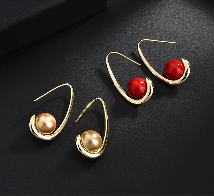 fashion pearl gold stud drop earrings 01 (2)