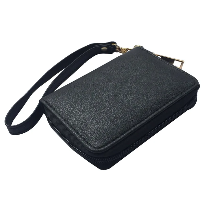 New-Arrival-Solid-Black-PU-Leather-Women-Short-Wallet-Female-Zipper-Purse-Large-Capacity-Card-Holder (4)