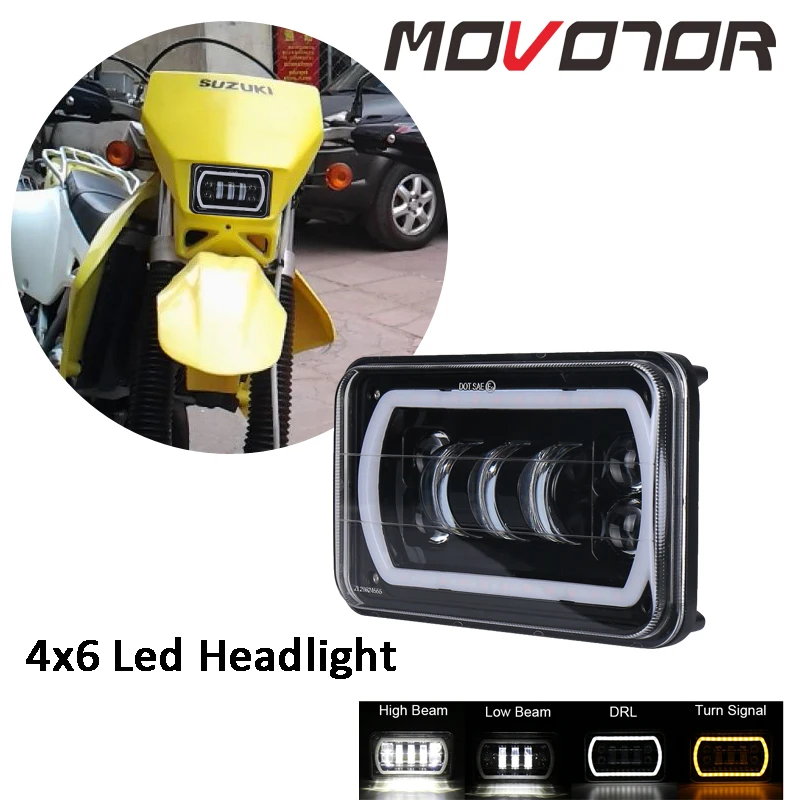 

4x6" LED Light sealed beam headlamp DRL Turn Singal 4x6 inch LED Motorcycle Headlight for Suzuki DRZ Motorbike 1PCS