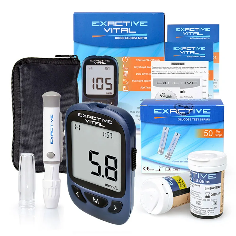 Günstige MICROTECH MEDIZINISCHE Vital CE FDA Diabetiker Test glucometro Monitor Zertifikat Blut Glucose Meter Monitor 50 streifen + 50 Lanzetten