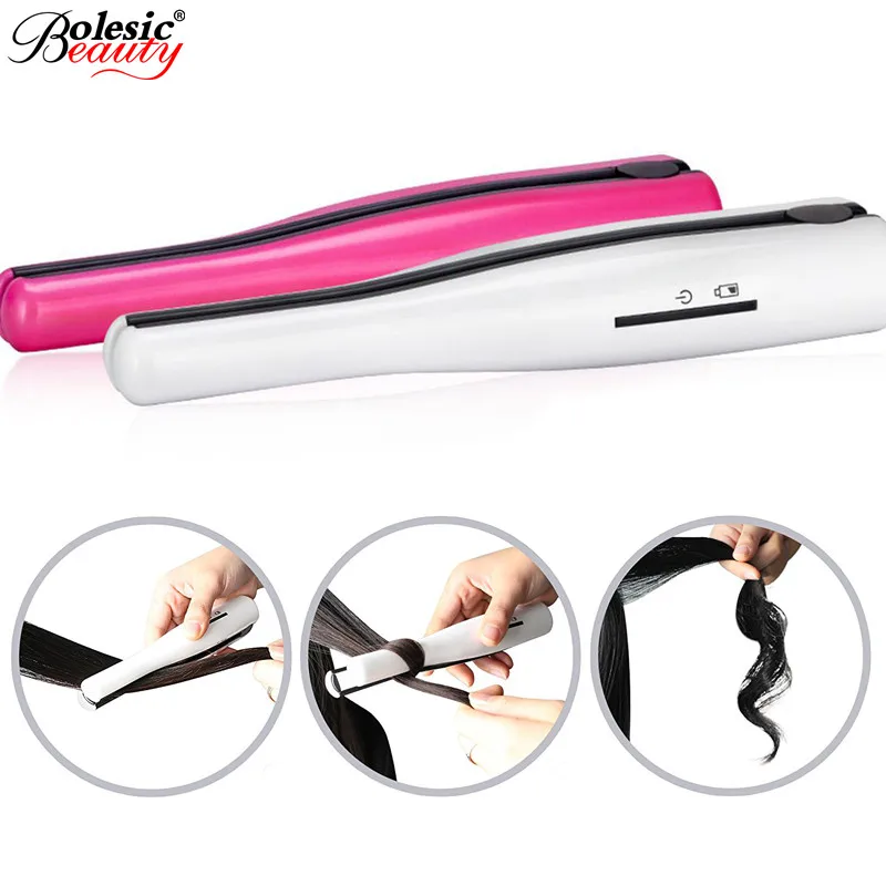 

Hair Straightener iron Rechargeable Mini Cordless Hair Curler Flat Iron Portable Hair Care Styling Straightening Irons