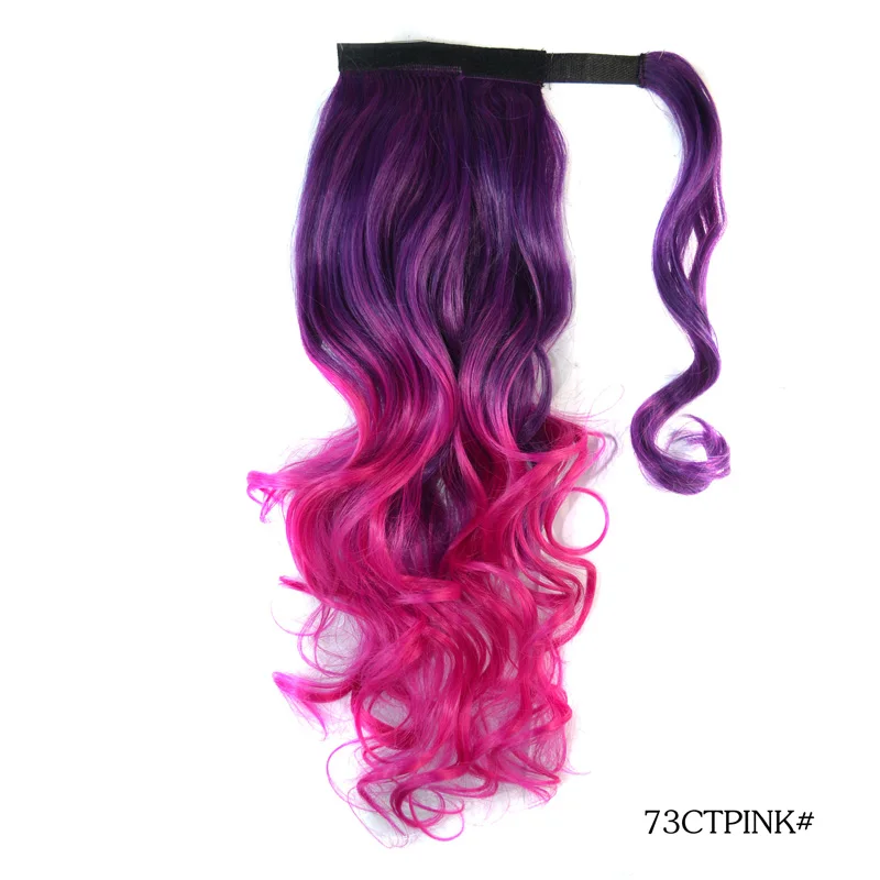 Rabo de Cavalo Envoltório em Torno do Cabelo Ondulado da Extensão do Rabo de Cavalo Jeedou Sintético Ondulado Extensão do 45cm Balayage Ombre Cor Bagunçado Estilo Boêmio da 21 Cheap Rabos de cavalo sintético