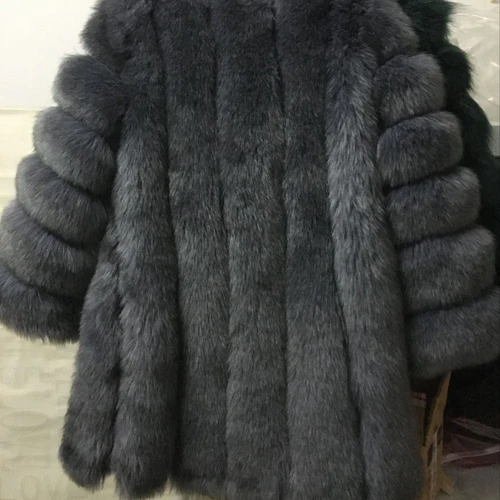 ZADORIN уличная шуба из искусственного меха зимняя куртка модная Женская Толстая теплая шуба из искусственного меха с капюшоном размера плюс верхняя одежда - Цвет: Dark grey