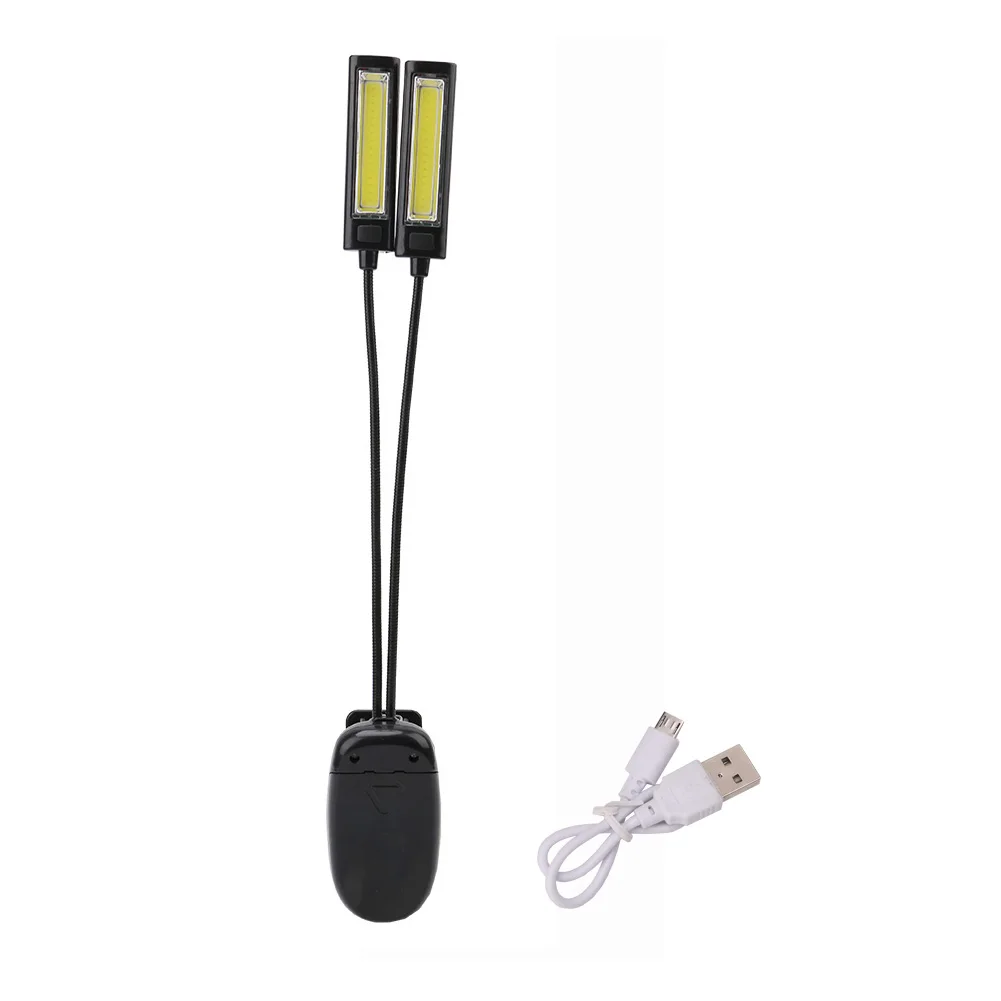 COB светодиодный Ночной светильник, настольная лампа с двойной гибкой рукояткой, настольная лампа, прикрепляемая к прикроватной тумбочке, для чтения, для учебы, Настольный светильник, Luminaria, питание от USB/AAA