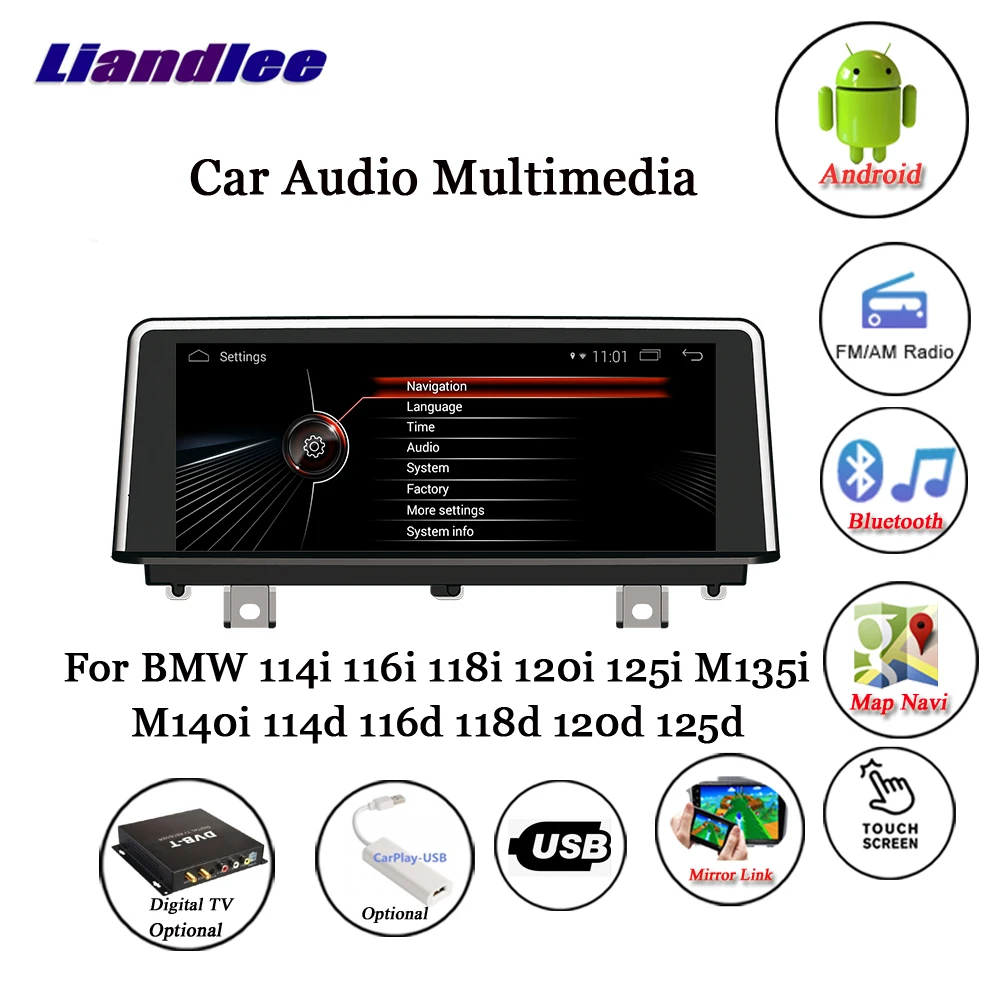 Liandlee Android для BMW 114i 116i 118i 120i 125i M135i M140i 114d 116d 118d 120d 125d Carplay Камера gps навигации мультимедиа