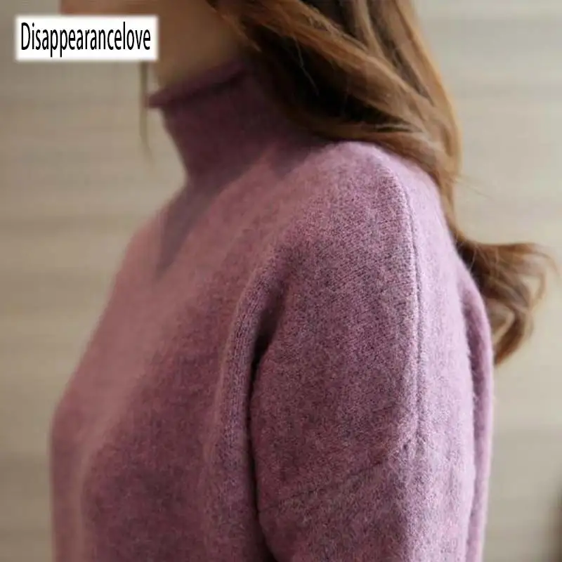 Disaplucacelove женский кашемировый свитер с высоким воротом, женский свитер, тонкий вязаный свитер и пуловер