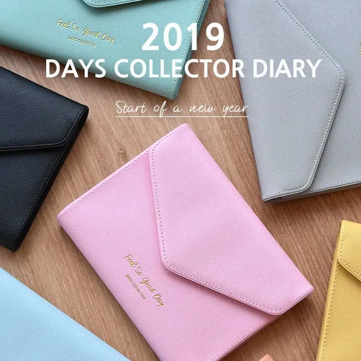 

2019 Days Collection Diary Cool Business Fashion Wallet Design Weekly Planner 176P Korean Fashion Agenda Gift