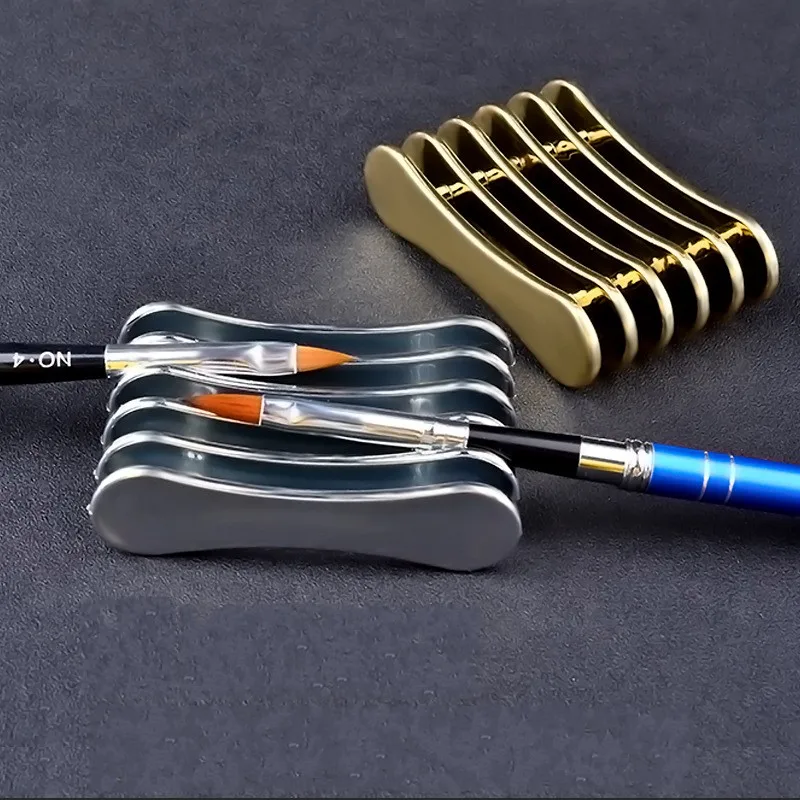 1 шт. металлизированные для дизайна ногтей кисточки держатель ручка Displayer Stand инструменты акриловая УФ гель-щетка держатель для удочек для дизайна ногтей украшения 5 сетки