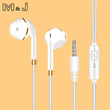 M & J słuchawki douszne dla iPhone 6s 6 5 Xiaomi zestaw głośnomówiący Bass słuchawki douszne słuchawki stereofoniczne dla Apple Iphone Samsung słuchawka