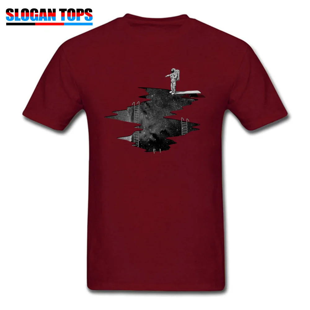 cosie T Shirts Prevailing Round Neck Space Diving All Cotton Adult T Shirt Custom Short Sleeve Tee-Shirt Top Quality Space Diving maroon