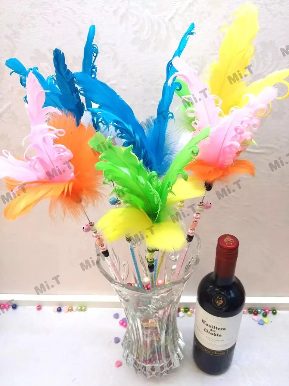 

wholesale Free shipping cat fishing pole style cat teaser toy cat toys with bell and feather 20pcs/lot