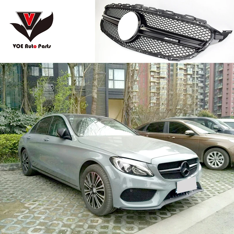 W205 AMG C63 Стильная передняя решетка с логотипом для Mercedes Benz C class C180 C200 C220d C250 C260 C300 C400