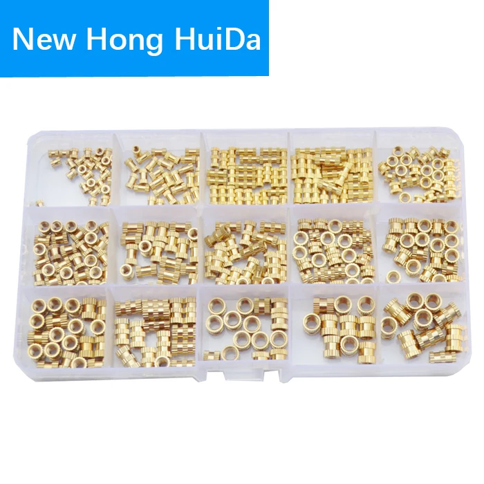 Goede Messing Moer Vrouwelijke Draad Insert Inbedding Cilinder Spuitgieten Koper Nutsert Assortiment Kit Set 330 pcs M2 M3 M4 m5