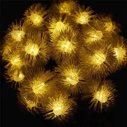 Премиум качества Водонепроницаемый Рождество Солнечный свет строка 20LED Chuzzle мяч Солнечный строка наружное освещение для дома и сада