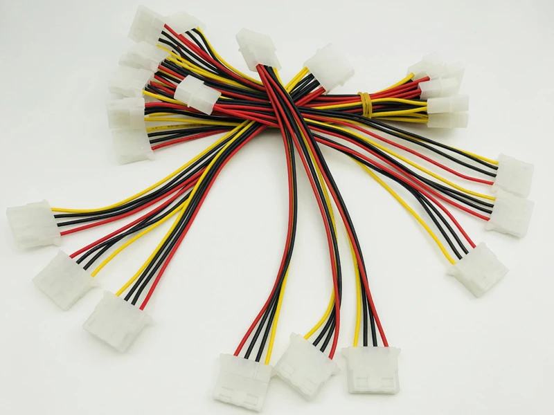 5PCS 4Pin IDE Power Cables 4Pin Molex Male to 3 Molex IDE Female Power Supply Splitter Adapter Cable for BTC Mining High Quality