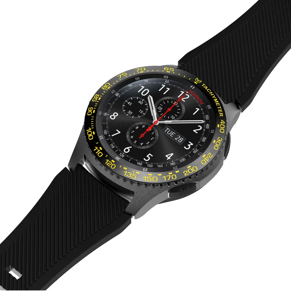 Часы с циферблатом кольцо для samsung gear S3 Frontier/galaxy Watch 46 мм чехол для укладки клеющаяся крышка против царапин защитное кольцо