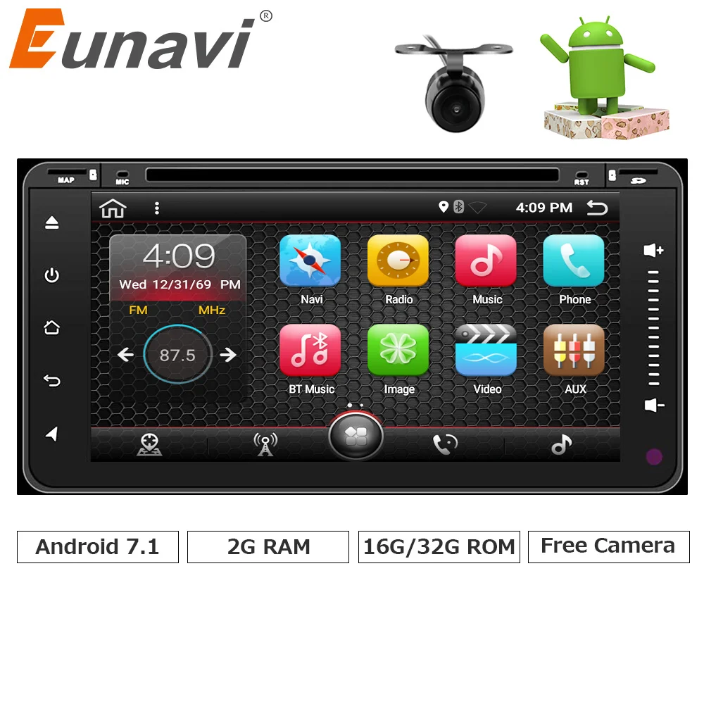 Eunavi 2 din Android 7 1 font b car b font dvd player font b radio