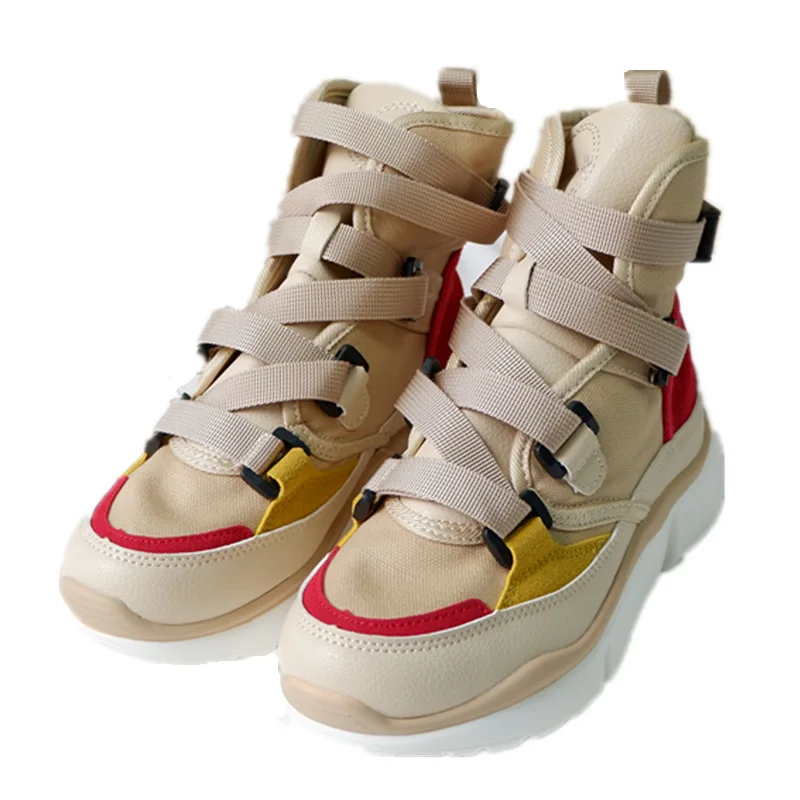 

Ins Super Fire Hong Kong High-top Sneakers Female Bf Korean Version of The Wild Thick-soled Casual Shoes