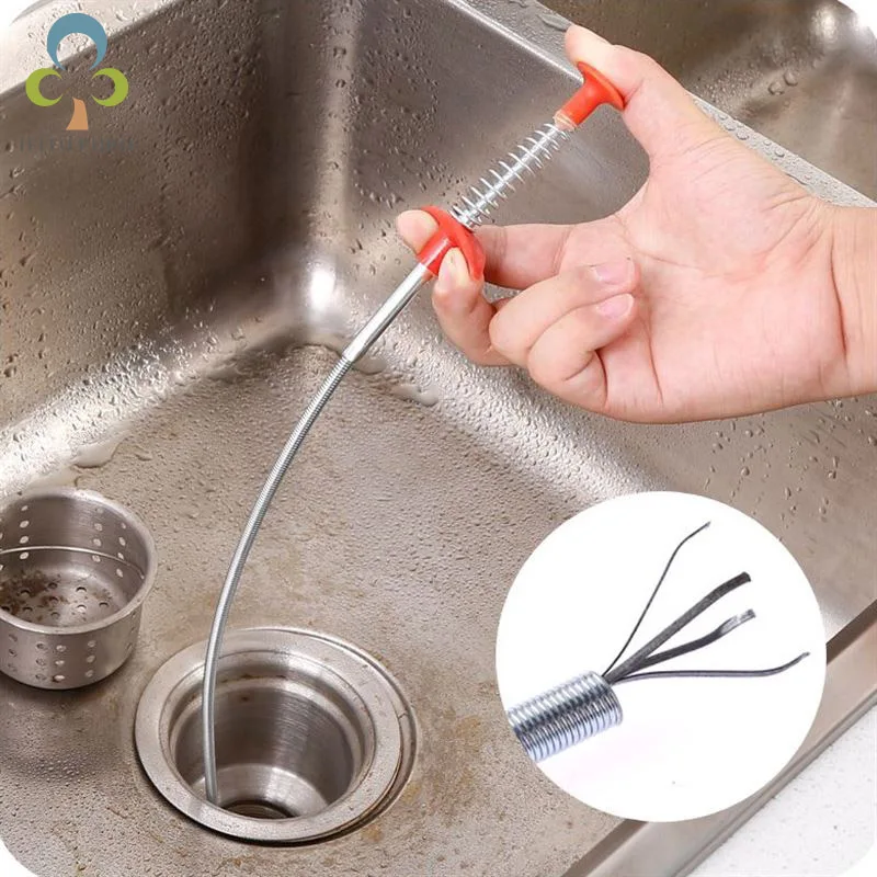 

Bathroom Kitchen Spring Sewer dredging tool Bendable Sink Tub Toilet Hair Filter Pipe Clean Hook Tools LYQ