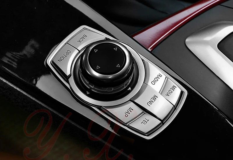 Для BMW ABS хром idrive пуговицы отделкой декоративное покрытие интерьерная наклейка для BMW F30 F10 E60 E90 X3 X5 X6 на возраст 1, 2, 3, 5 серии