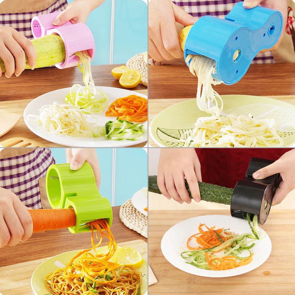 Vegetable Spaghetti Spiralizer Slicer Easy Spiral Zucchini Noodle  Carrot,Perfect Kitchen Tools Carrot Grater With Cleaning Brush (Julienne  peeler