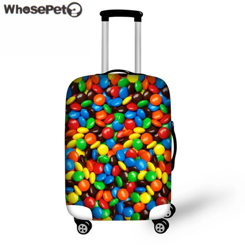 WHOSEPET чемодан защитный чехол Чехлы для мангала 3D сладкие конфеты принты для 18-30 дюймов Дорожный Чехол Чехлы для мангала эластичный