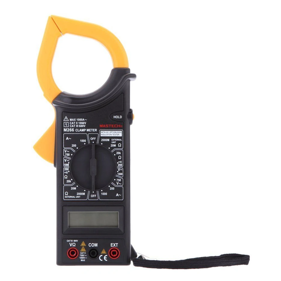 

MASTECH M266 Digital Clamp Meter AC/DC Voltage AC Current Resistance Frequency Tester with temperature measurement Free shipping