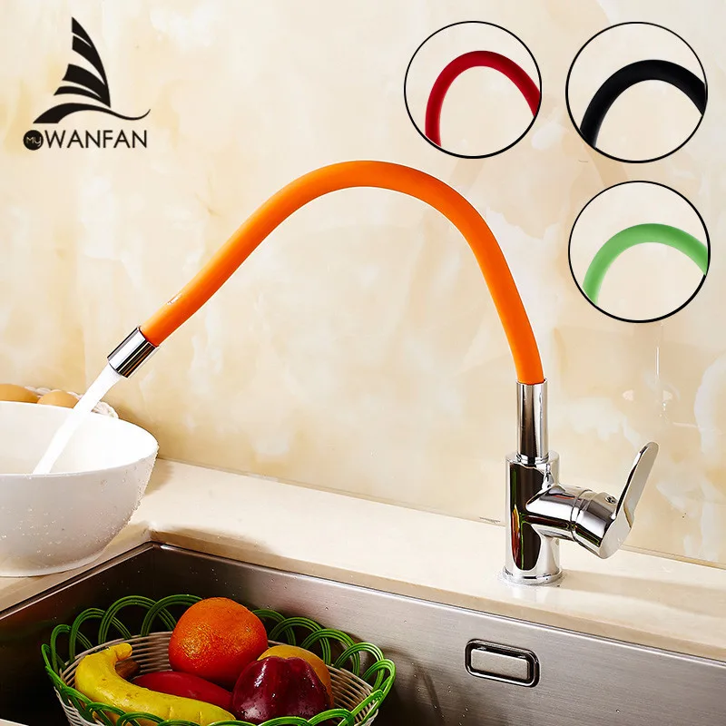 Colorful Pull Up Down Spring Flexible 360 Rotation Flexible Kitchen Sink Swivel Tap Chrome Polished Chrome