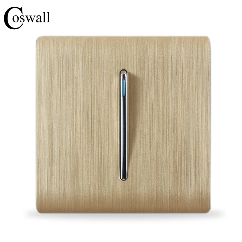 

Free Shipping, Kempinski Luxury Wall Switch Panel, 1 Gang 2 Way Light Switch, Champagne Gold Color, C31 sereis, 110~250V